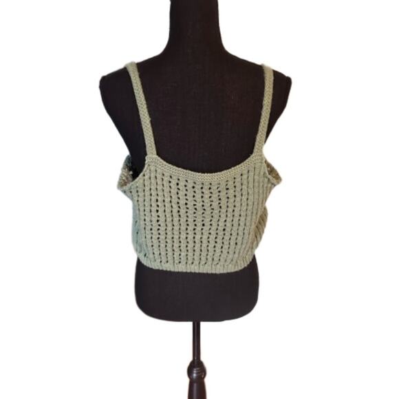 Romwe Kawaii Plus Size Summer Crochet Frog Design Cami Knit Top - Picture 2 of 6